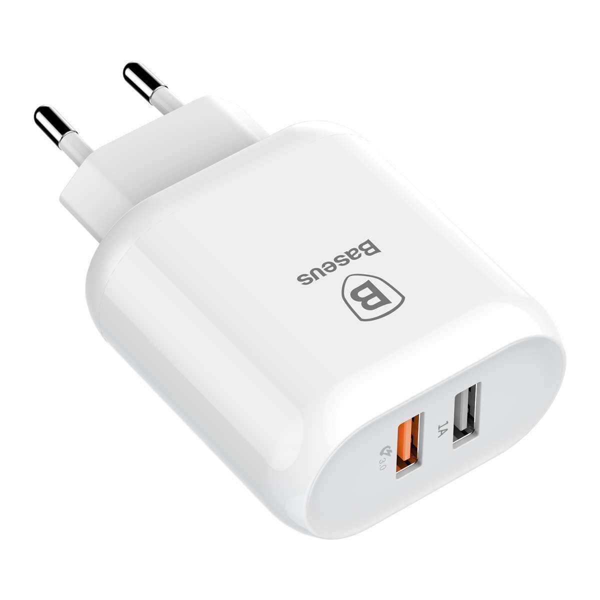 Baseus iPhoneiPad USB lader QC 2,0 X2 (23W totalt Baseus iPhoneiPad USB lader Mackabler.no fra Baseus
