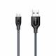 Anchor Powerline + mikro-USB-kabel 0, 9m/1, 8m grå med lomme