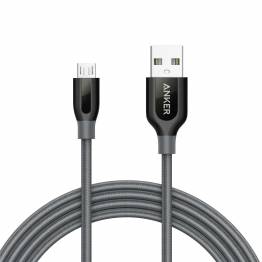  Anchor Powerline + mikro-USB-kabel 0, 9m/1, 8m grå med lomme