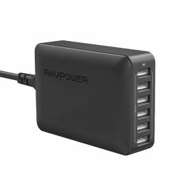 Amber Power 6-port USB hub lader m. 60 i svart