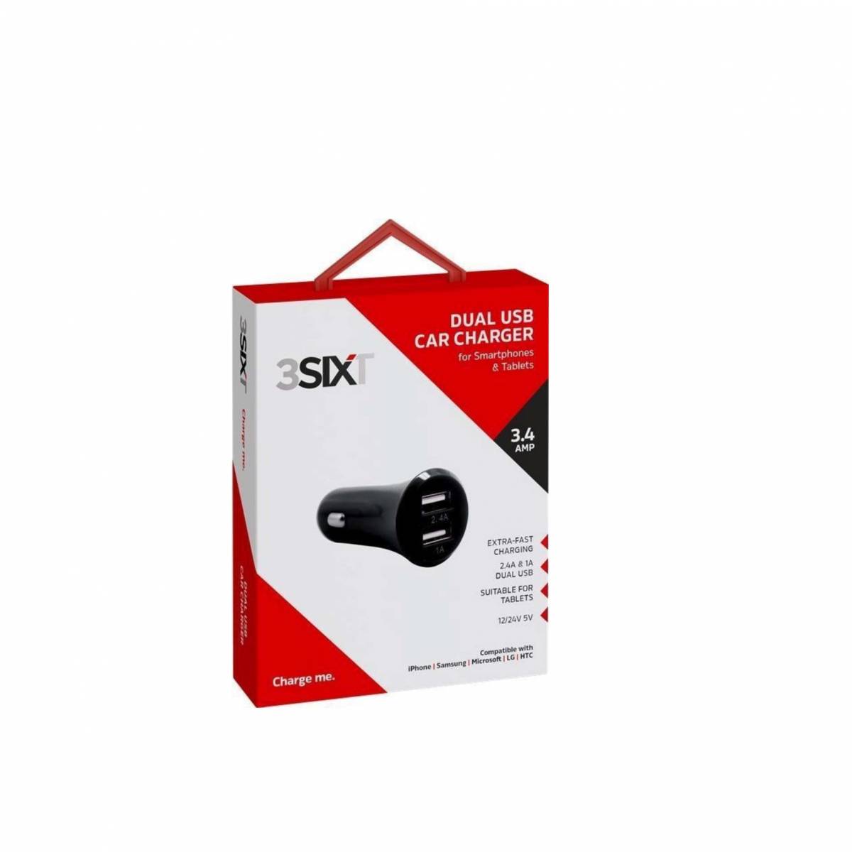 Dobbel USB billader (10W) Mackabler.no fra 3SIXT Dobbel USB billader (10W) Mackabler.no fra 3SIXT