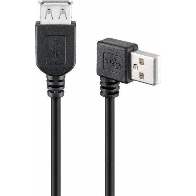 USB forlengelseskabel med sprekk 20 cm svart