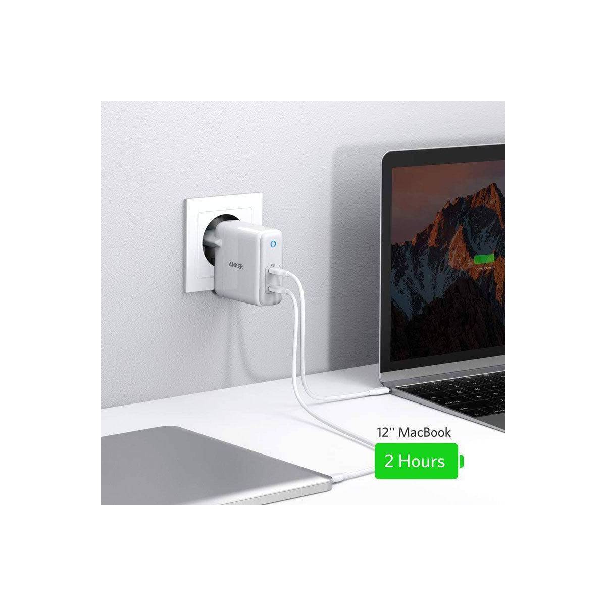 Anker PowerPort Atom PD2 60W USB C oplader Mackabler.no Anker PowerPort PD+2 | På lager | Billig