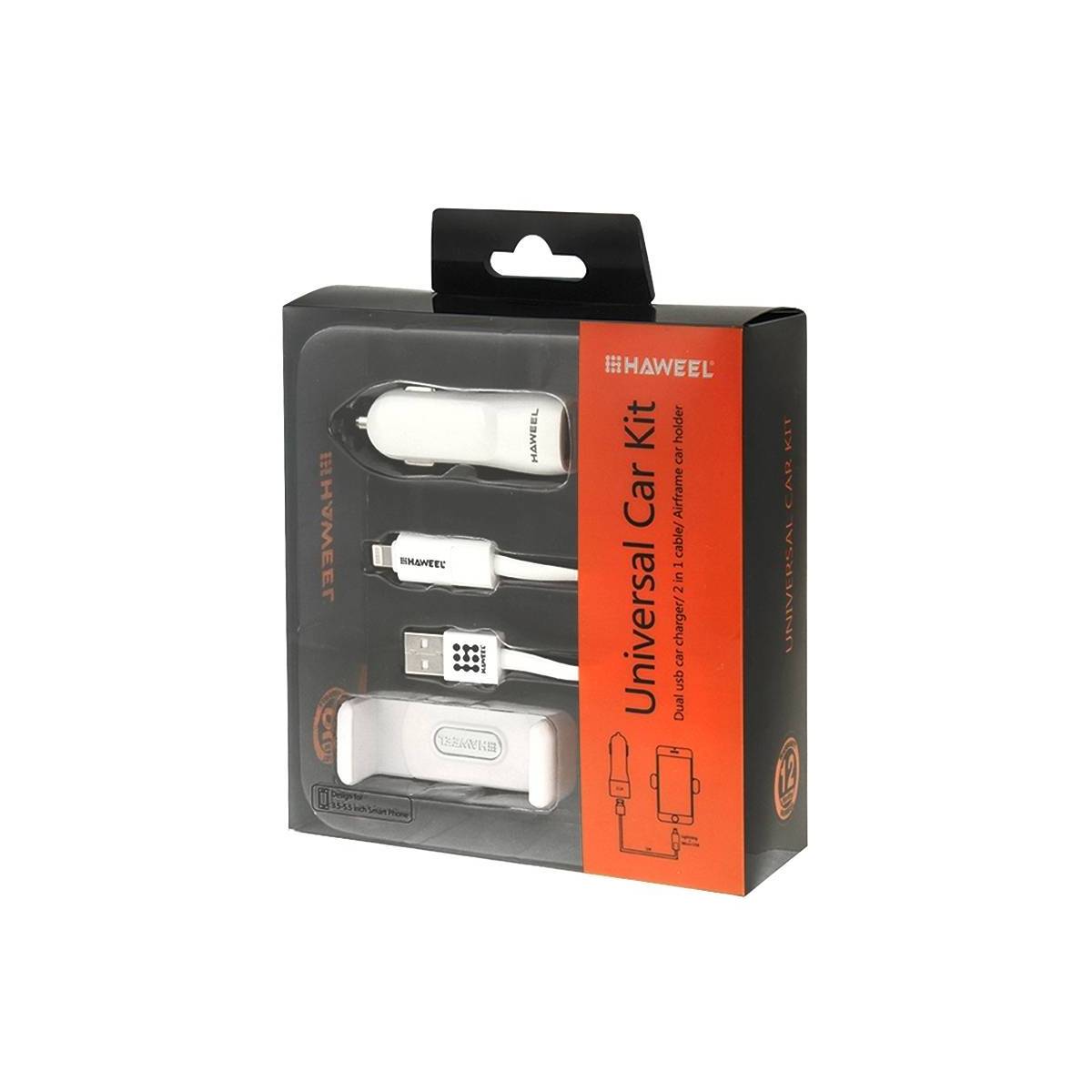 Bilpakke til iPhone med lader, kabel og holder Mackabler Bilpakke til iPhone med lader, kabel og holder Mackabler