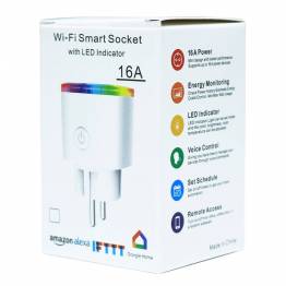 Wi-Fi stikkontakt M. på/av via iPhone/iPad/Android (Alexa og Google Home-støtte)