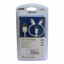  Multi lader kabel lyn, MicroUSB og USB-C i sølv Ugreen