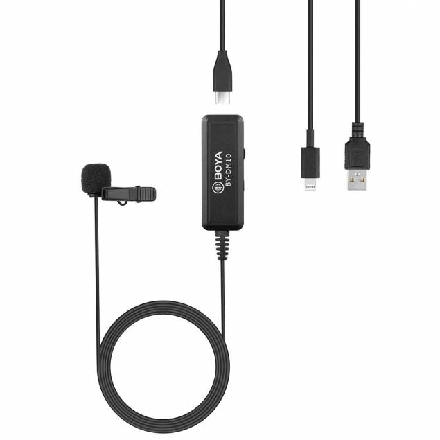 Klips mikrofon for iPhone eller iPad MFi ✓ Gratis fragt Klips mikrofon for iPad Pro og Mac med USB C fra BOYA