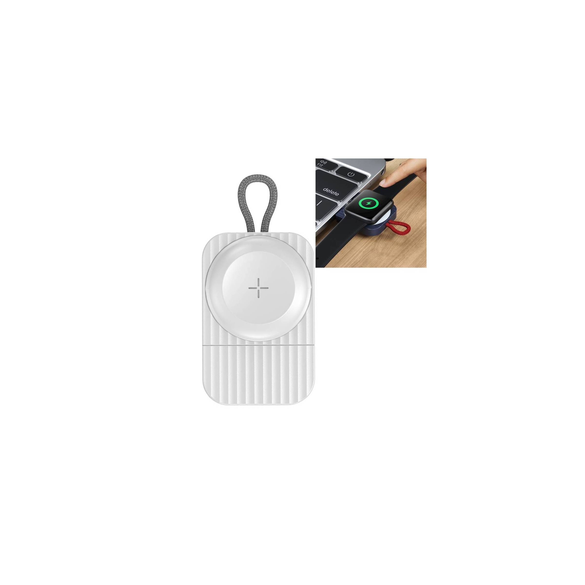 Rock W26 USB-C trådløs lader til Apple Watch – Hvit