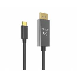  USB-C til DisplayPort-kabel 2m svart 8k