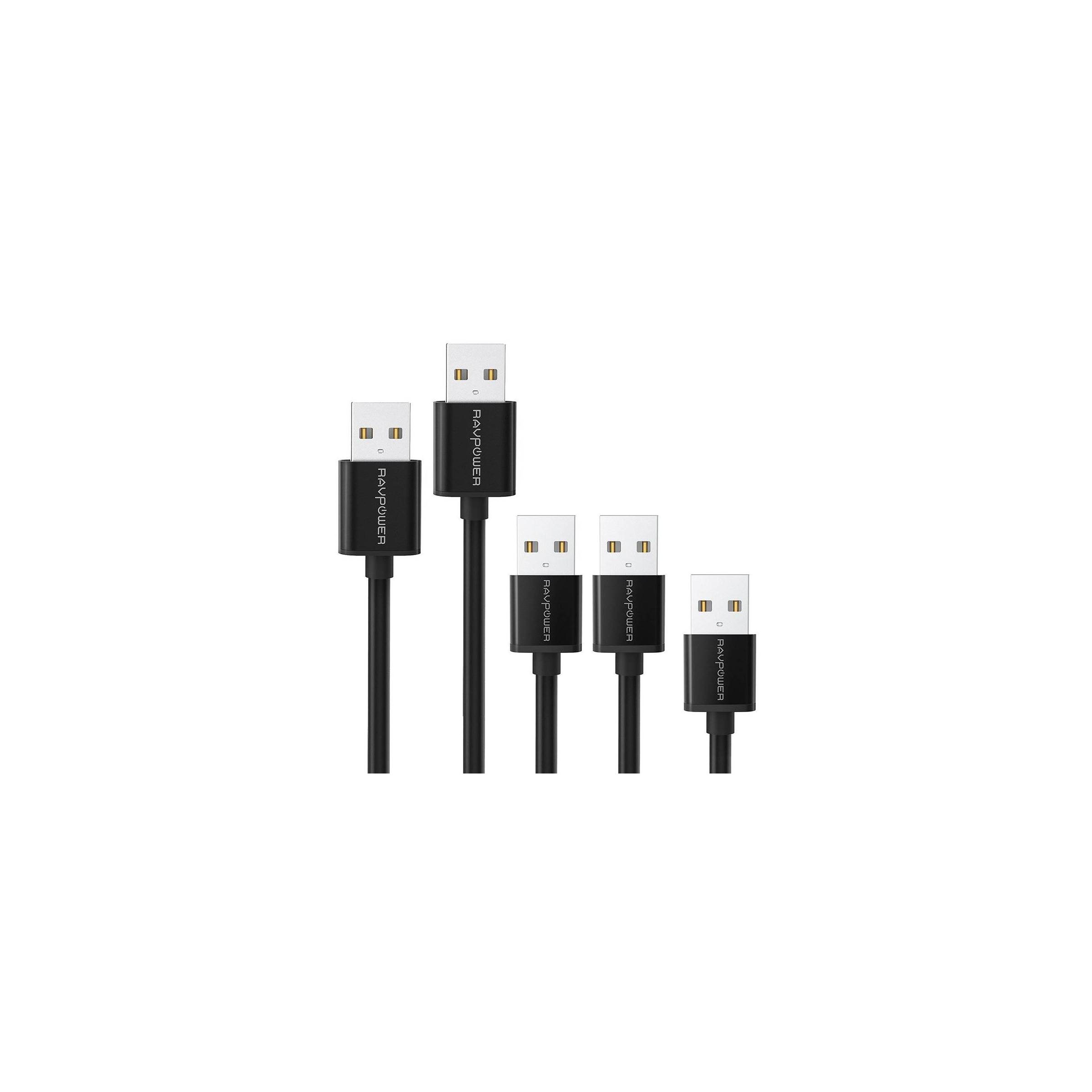 Bilde av Ravpower 5 X Usb 2.0 Til Micro Usb Cables (0.3 M + 2 X 0.9 M + 1.8 M + 3.0 M), Black