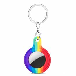AirTag holder for nøkkelring i silikon i Rainbow