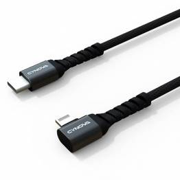  CYNOVA Lightning til USB-C kabel med bøy 65 cm - svart vevd