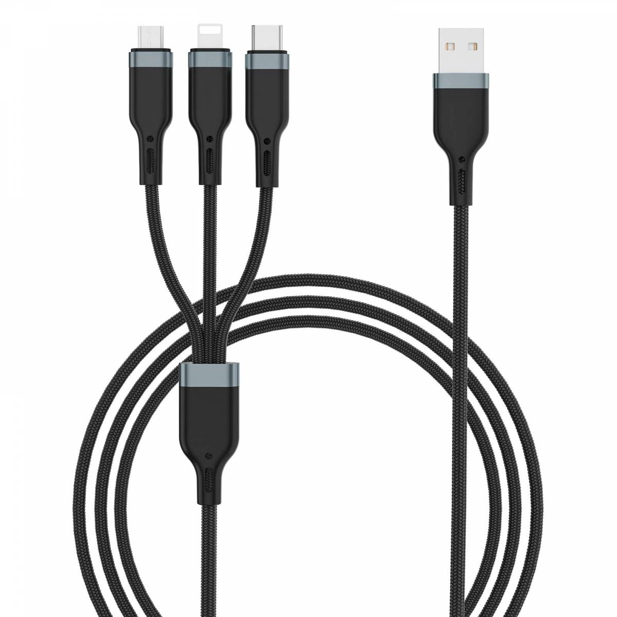 Schuine streep Wereldbol Amerika WiWU multilader kabel USB for Lightning, MicroUSB og USB-C - Mackabler.no