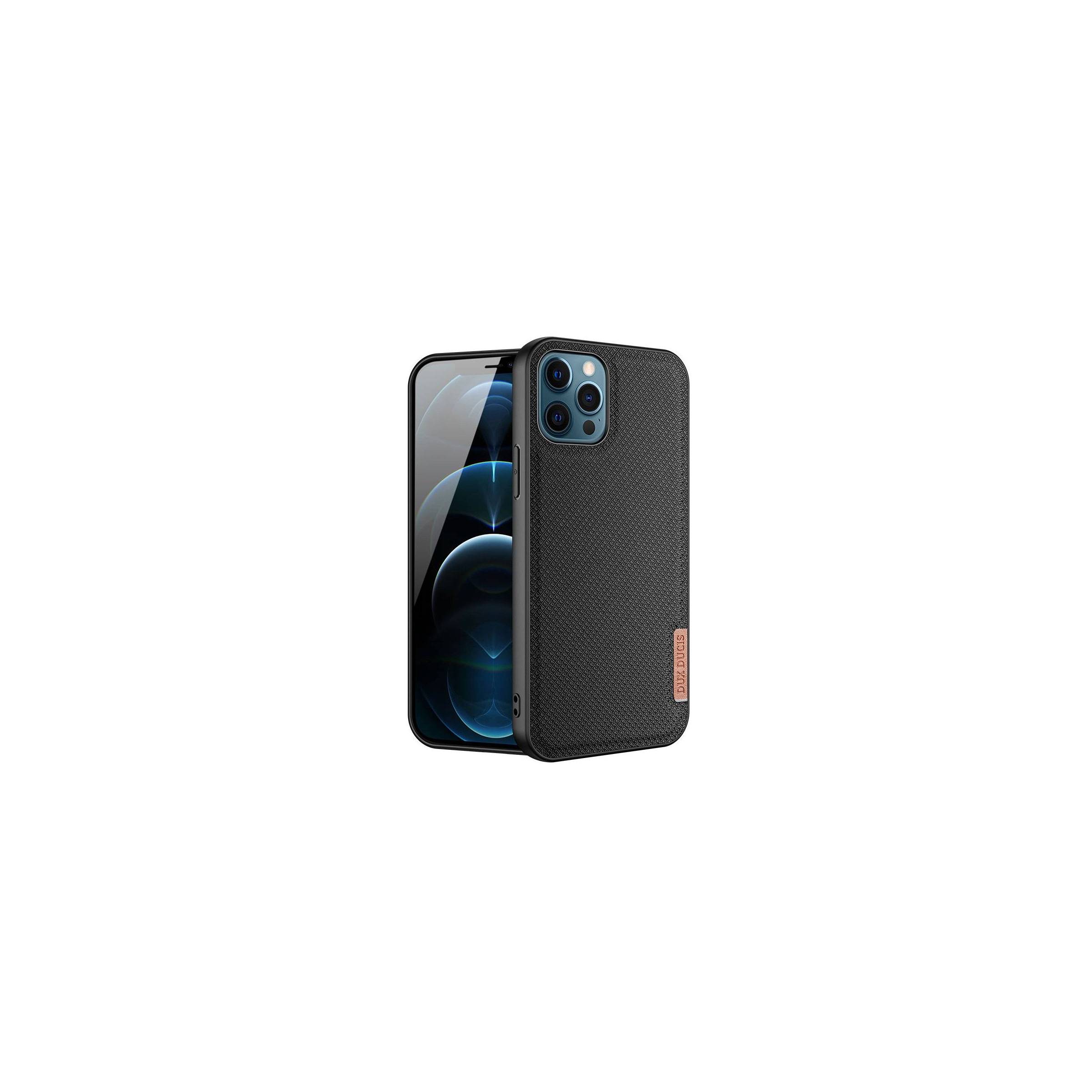 Bilde av Dux Ducis Fino Iphone 12 Pro Max 6,7" Deksel Med Vevd Overflate -svart