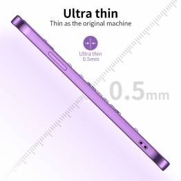  iPhone 12 Pro deksel 6.1" gjennomsiktig med bling og blomster - Lilla