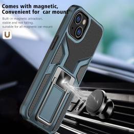  Magnetisk iPhone 13 håndverksdeksel 6,1" m støtte - Svart/blå