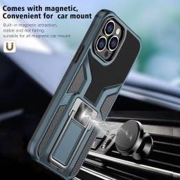  Magnetisk iPhone 13 Pro Max håndverksdeksel 6,7" m støtte - Svart/blå