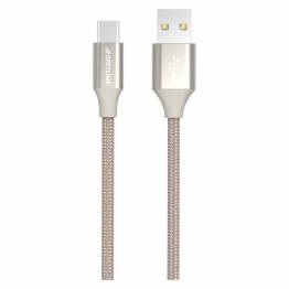 GreyLime Braided USB-A til USB-C Kabel Beige 2 m