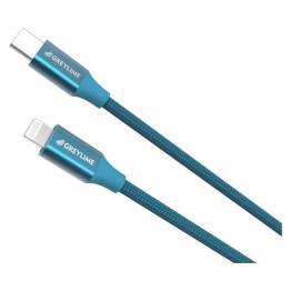  GreyLime Braided USB-C til MFi Lightning Kabel Blå 2 m
