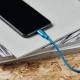 GreyLime Braided USB-C til MFi Lightning Kabel Blå 2 m