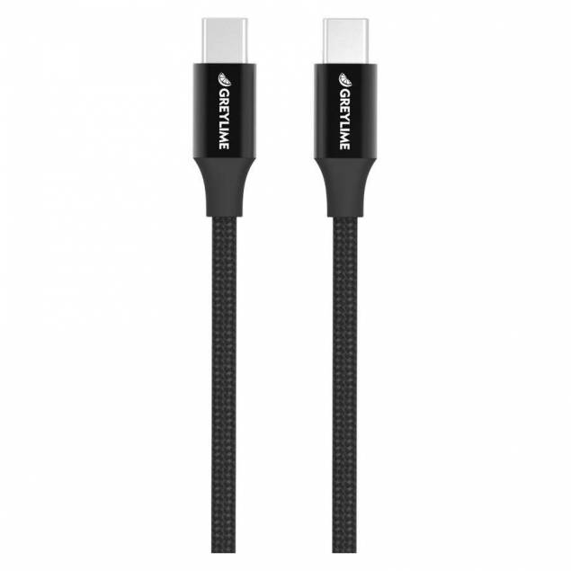 GreyLime Braided USB-C til USB-C Kabel Sort 2 m