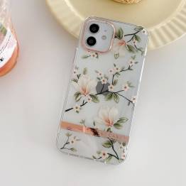  iPhone 12 / 12 Pro deksel med blomster - Magnolia