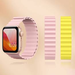  Magnetisk Apple Watch-rem i silikon 42/44/45mm - Grå/Oransje