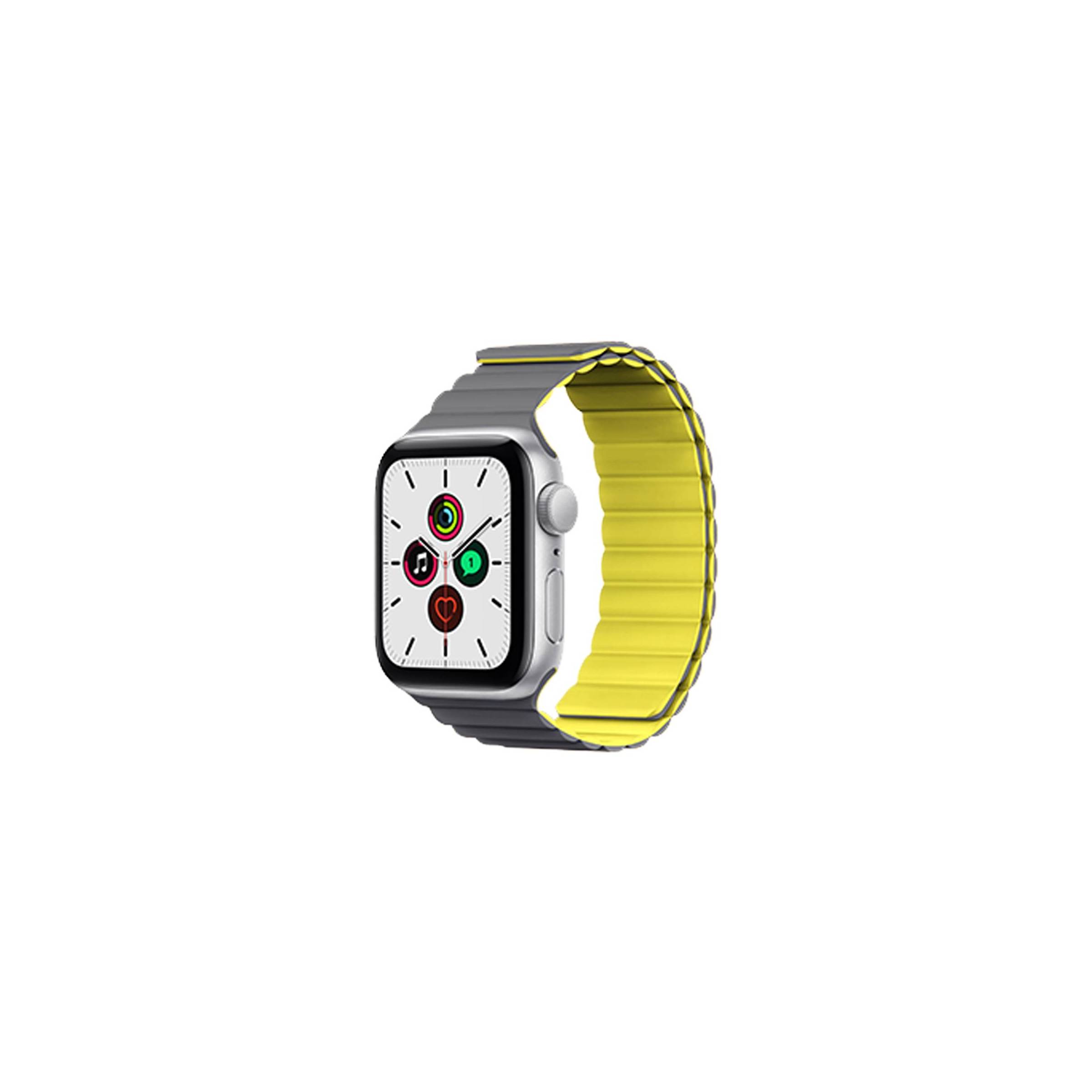 Bilde av Magnetisk Apple Watch-rem I Silikon 38/40/41mm - Grå/gul