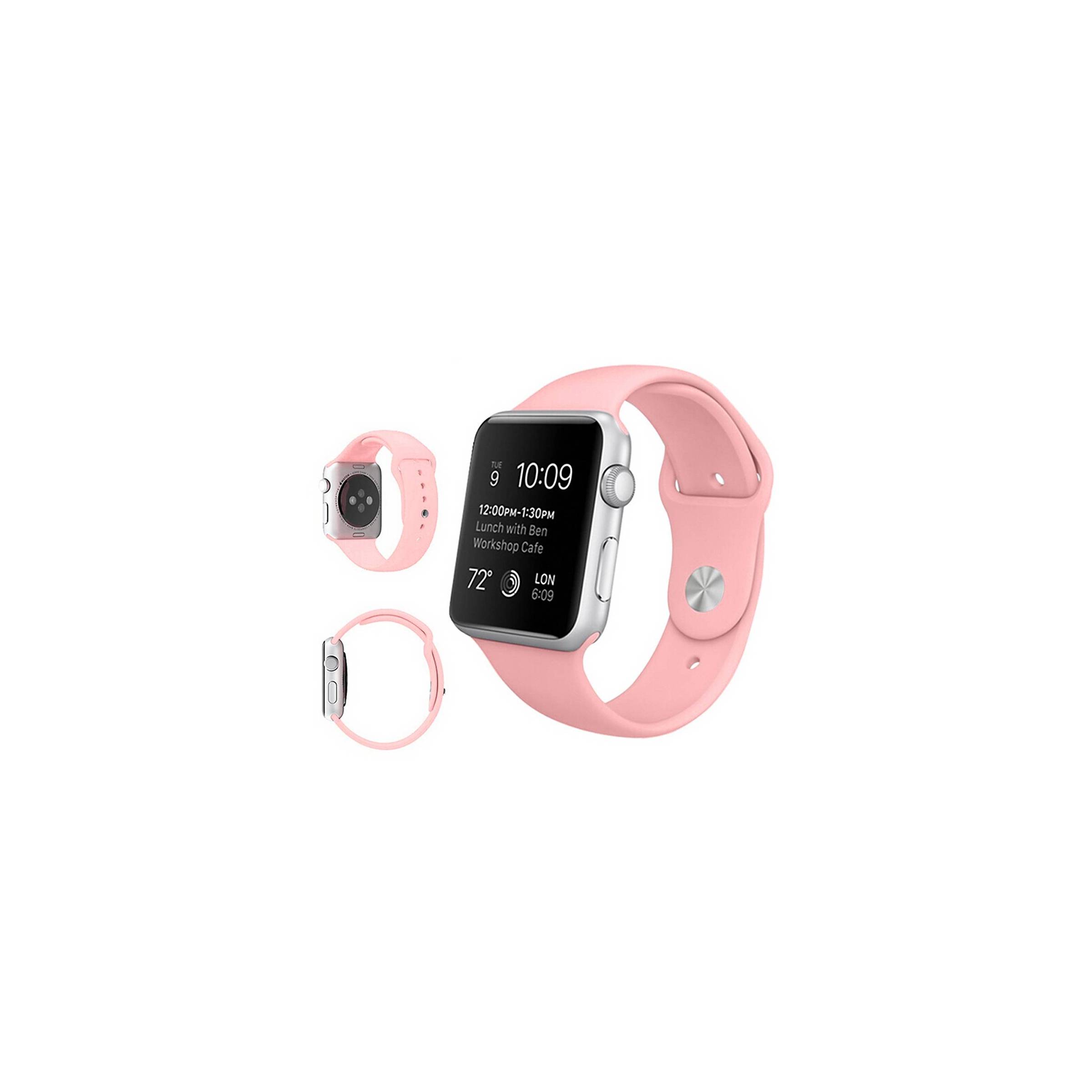 Bilde av Apple Watch Silikon Stropp- Flere Vakre Farger, Størrelse 42mm, Farge Rosa