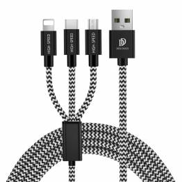 DUX DUCIS multiladerkabel USB for Lightning, MicroUSB og USB-C
