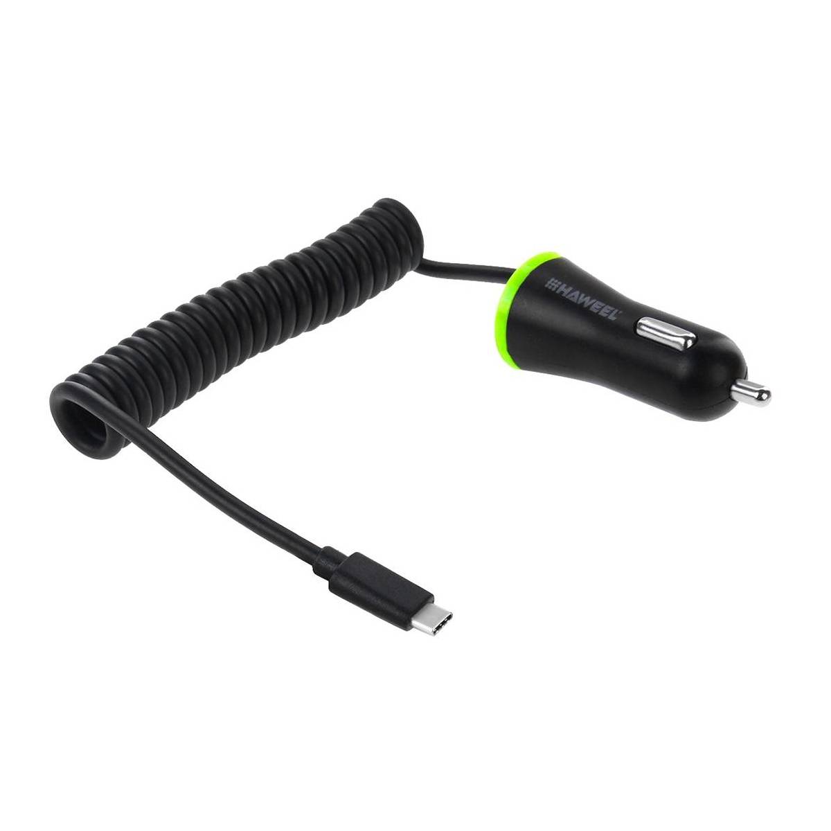Haweel USB c lader for bil Mackabler.no fra Haweel Dobbel USB billader (10W) Mackabler.no fra 3SIXT