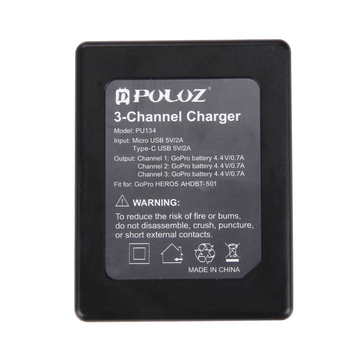 PULUZ Oplader til 3x GoPro HERO 5 batterier Mackabler.no PULUZ Oplader til 3x GoPro HERO 5 batterier Mackabler.no