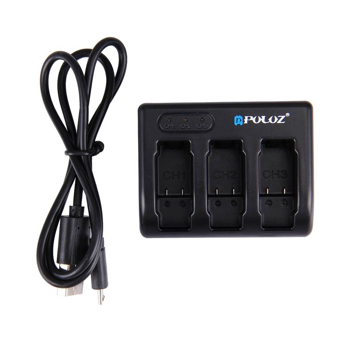 PULUZ Oplader til 3x GoPro HERO 5 batterier Mackabler.no PULUZ Oplader til 3x GoPro HERO 5 batterier Mackabler.no