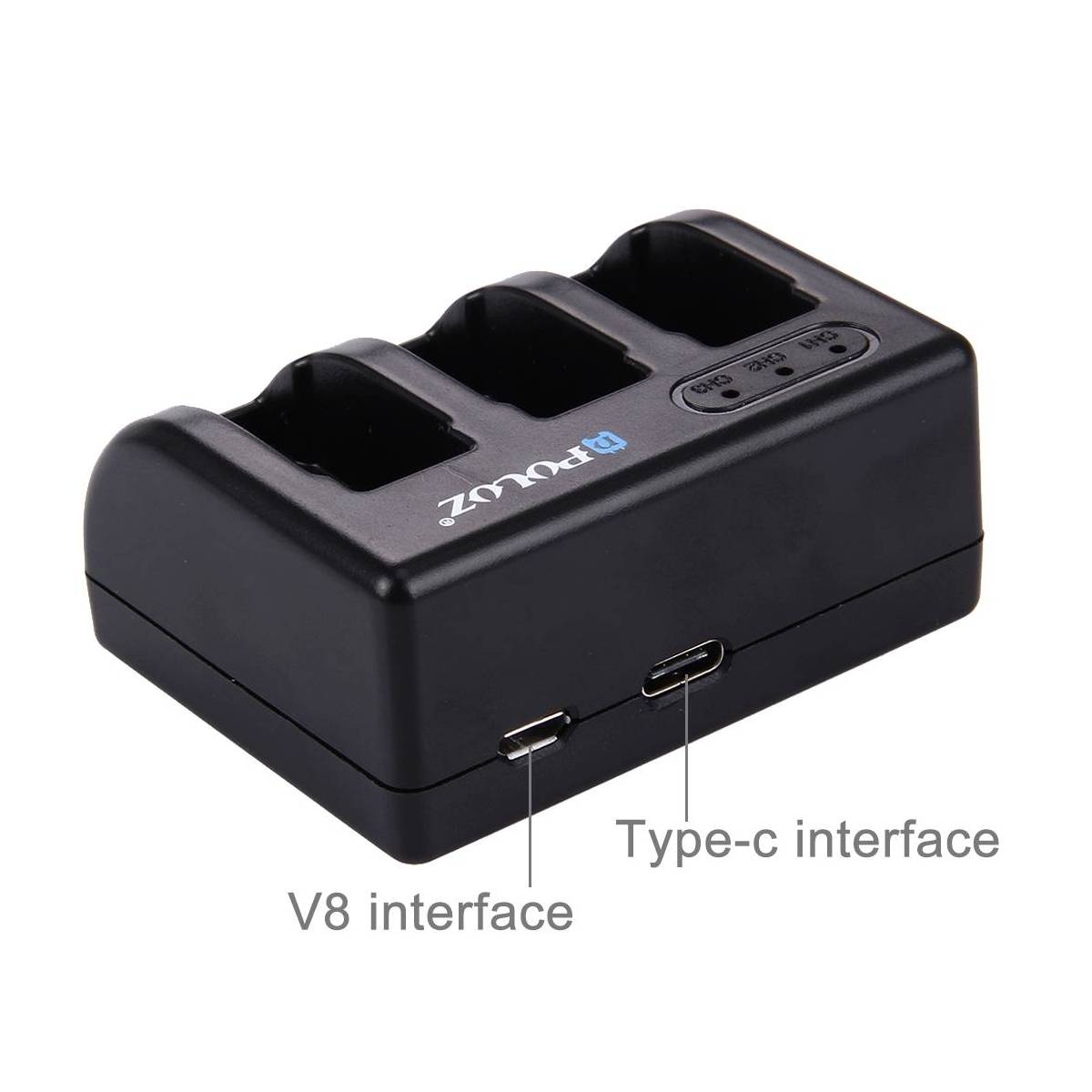PULUZ Oplader til 3x GoPro HERO 5 batterier Mackabler.no PULUZ Oplader til 3x GoPro HERO 5 batterier Mackabler.no