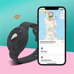  AirTag armbånd for barn i silikon - Svart