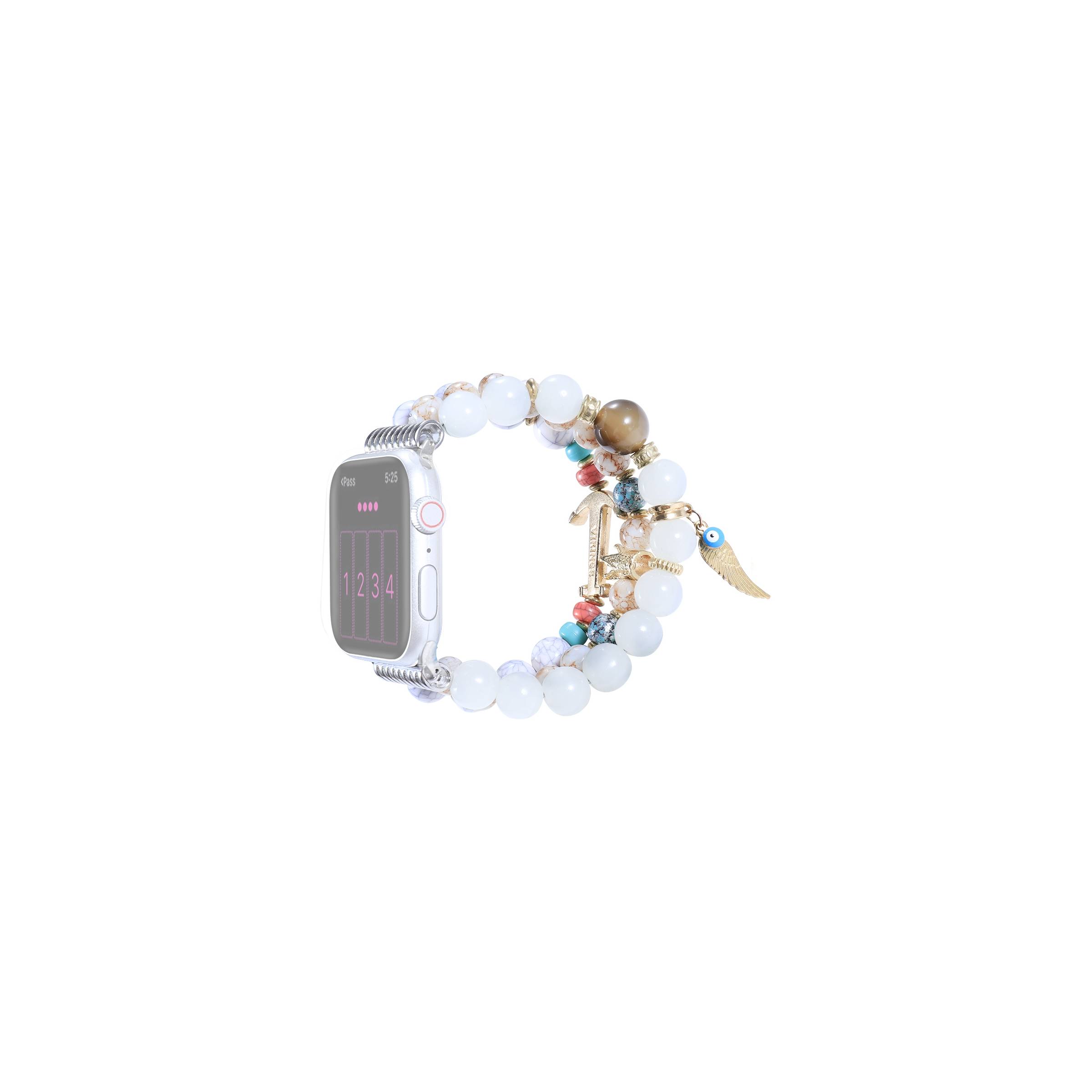Smykkerarmbånd perlestropp for Apple Watch 38/40/41/42mm – Lyse farger