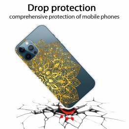  Beskyttende iPhone 12/12 Pro deksel - Gjennomsiktig med gullblomst