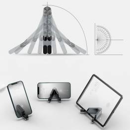  Stilig og sammenleggbar iPad- og iPhone-holder i aluminium - Svart