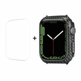 Enkay Apple Watch 7 karbonfiberdeksel og skjermbeskytter - 45mm