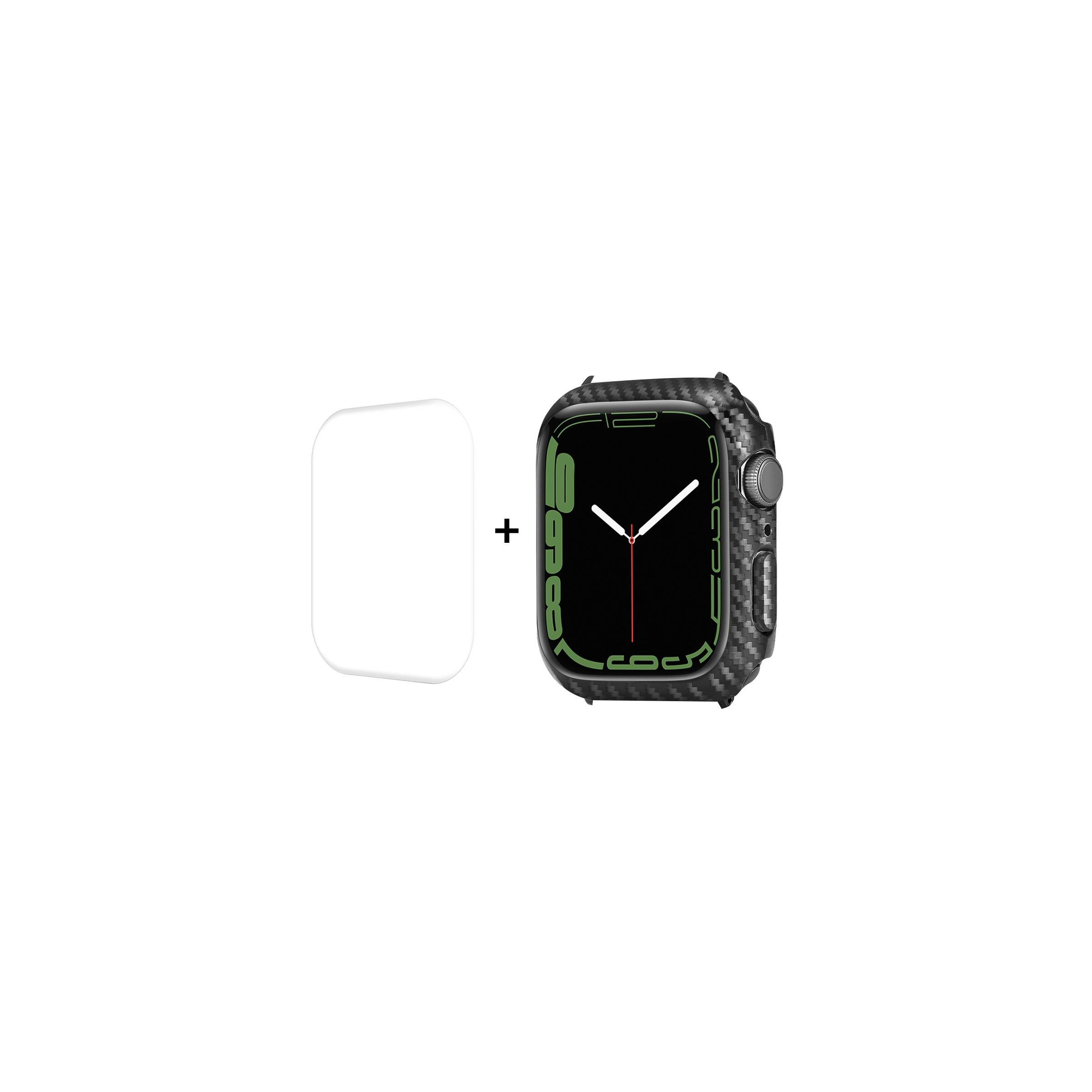 Bilde av Enkay Apple Watch 7 Karbonfiberdeksel Og Skjermbeskytter - 45mm