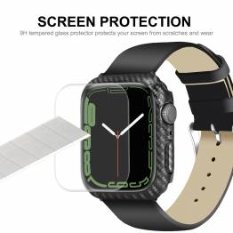  Enkay Apple Watch 7 karbonfiberdeksel og skjermbeskytter - 45mm