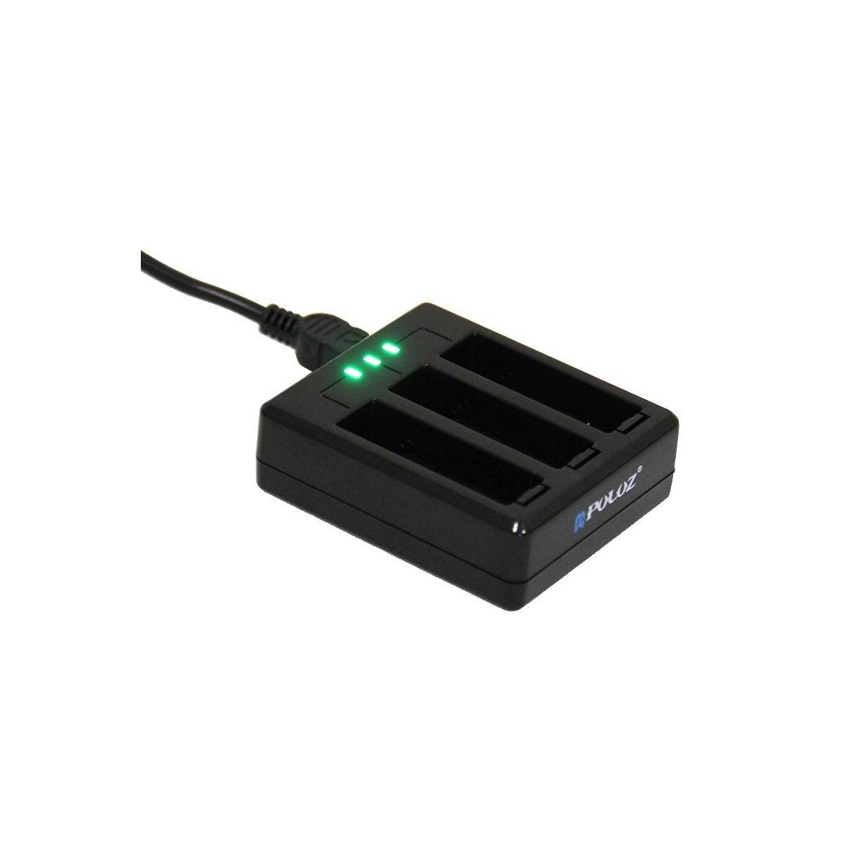 PULUZ Oplader til 3x GoPro HERO 5 batterier Mackabler.no PULUZ Oplader til 3x GoPro HERO 5 batterier Mackabler.no