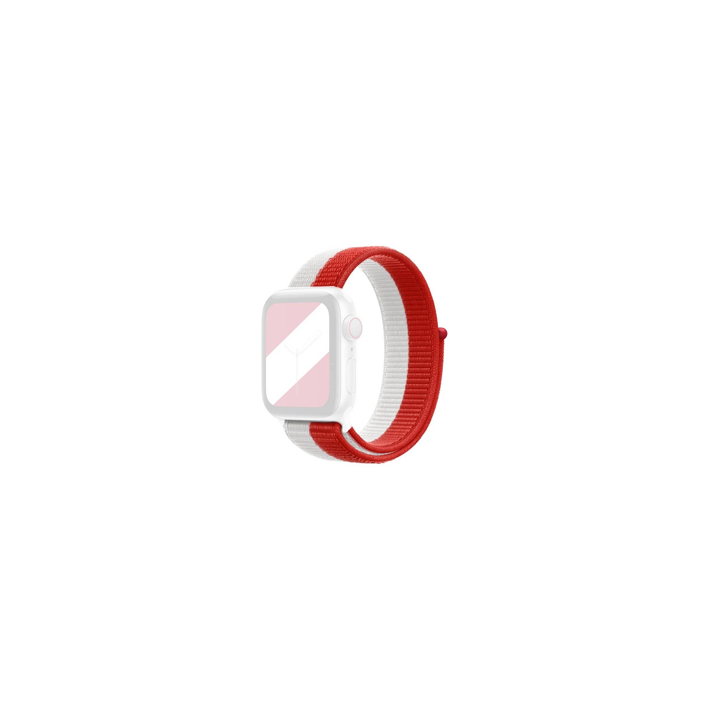 Apple Watch loopback-rem 44/45/46/49mm – rød og hvit stripet