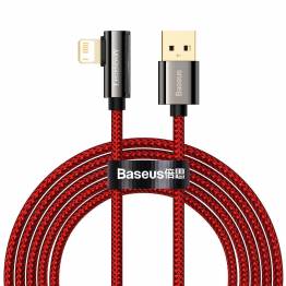 Baseus Legend robust vevd gamer Lightning-kabel m vinkel - 2m - Rød