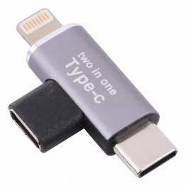 2-i-1 USB-C til Lightning og USB-C adapterplugg