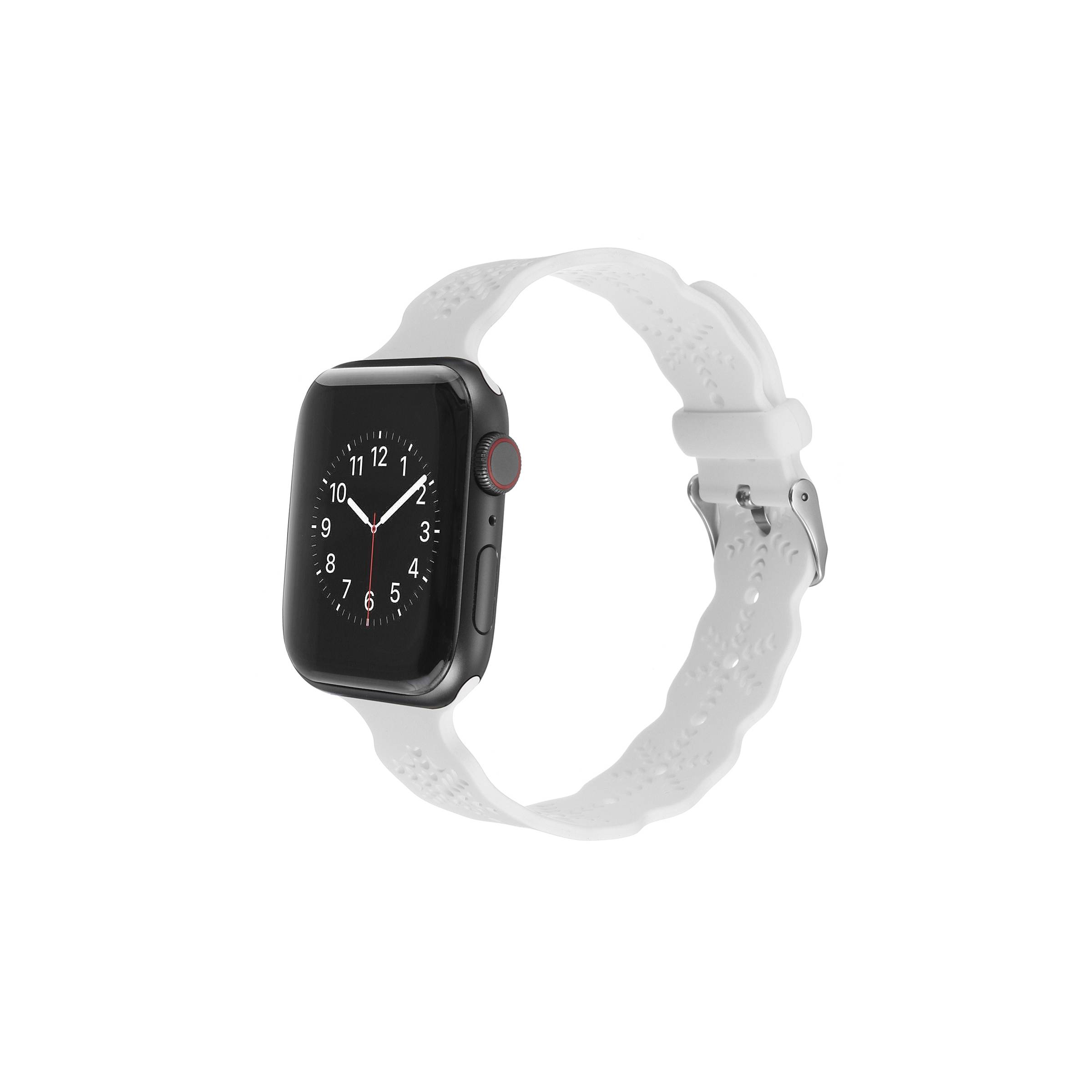 Bilde av Apple Watch Silikonrem 38/40/41 Mm - Snøfnugg - Hvit