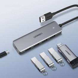  Ugreen USB 3.0 til 4-porters USB Hub med MicroUSB for ekstra kraft