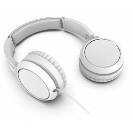  Philips-hodetelefoner med myke øreputer og mikrofon - Hvit