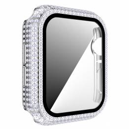  Apple Watch 1/2/3 38mm deksel og beskyttelsesglass m diamanter - Sølv