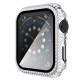 Apple Watch 1/2/3 38mm deksel og beskyttelsesglass m diamanter - Sølv